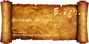 Boldogh Áron névjegykártya