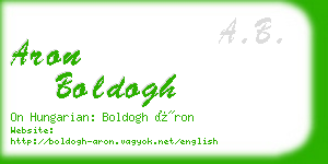 aron boldogh business card